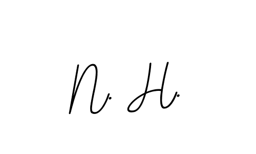 How to make N. H. name signature. Use BallpointsItalic-DORy9 style for creating short signs online. This is the latest handwritten sign. N. H. signature style 11 images and pictures png