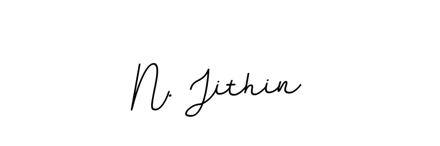 The best way (BallpointsItalic-DORy9) to make a short signature is to pick only two or three words in your name. The name N. Jithin include a total of six letters. For converting this name. N. Jithin signature style 11 images and pictures png