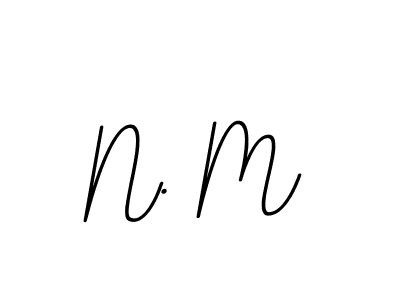 Make a beautiful signature design for name N. M. With this signature (BallpointsItalic-DORy9) style, you can create a handwritten signature for free. N. M signature style 11 images and pictures png