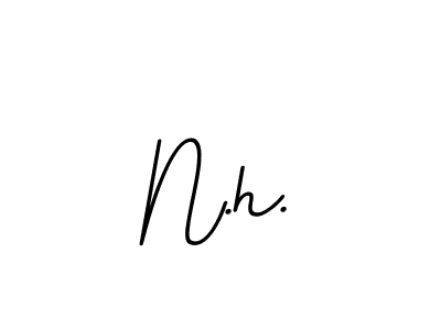 How to make N.h. name signature. Use BallpointsItalic-DORy9 style for creating short signs online. This is the latest handwritten sign. N.h. signature style 11 images and pictures png