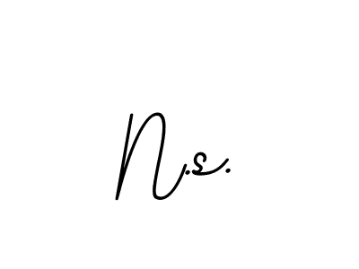 Use a signature maker to create a handwritten signature online. With this signature software, you can design (BallpointsItalic-DORy9) your own signature for name N.s.. N.s. signature style 11 images and pictures png