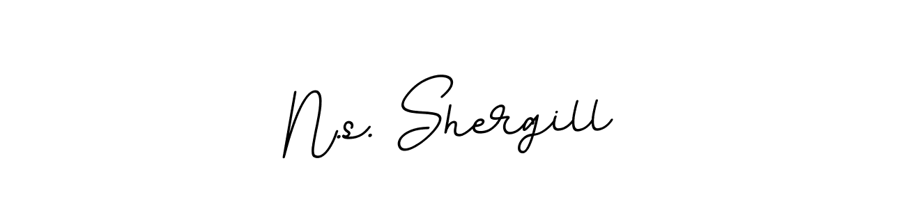 How to make N.s. Shergill name signature. Use BallpointsItalic-DORy9 style for creating short signs online. This is the latest handwritten sign. N.s. Shergill signature style 11 images and pictures png