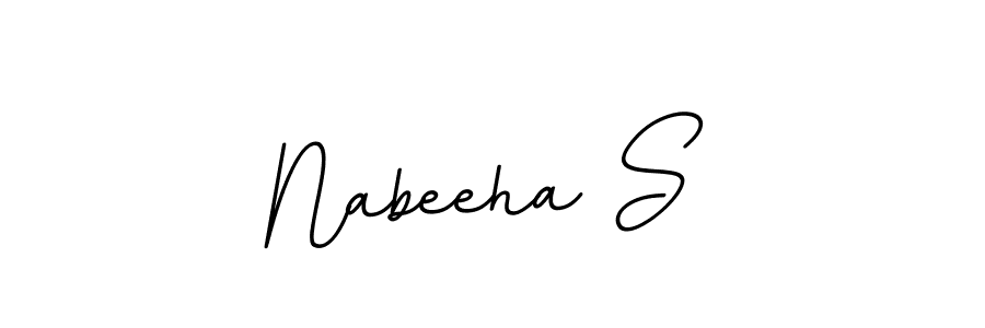 How to make Nabeeha S name signature. Use BallpointsItalic-DORy9 style for creating short signs online. This is the latest handwritten sign. Nabeeha S signature style 11 images and pictures png