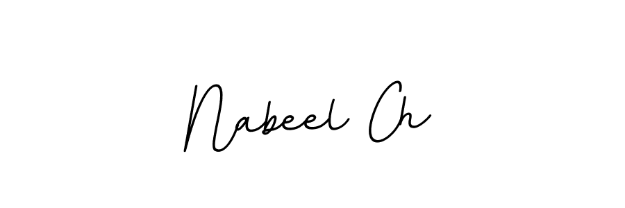 How to make Nabeel Ch name signature. Use BallpointsItalic-DORy9 style for creating short signs online. This is the latest handwritten sign. Nabeel Ch signature style 11 images and pictures png