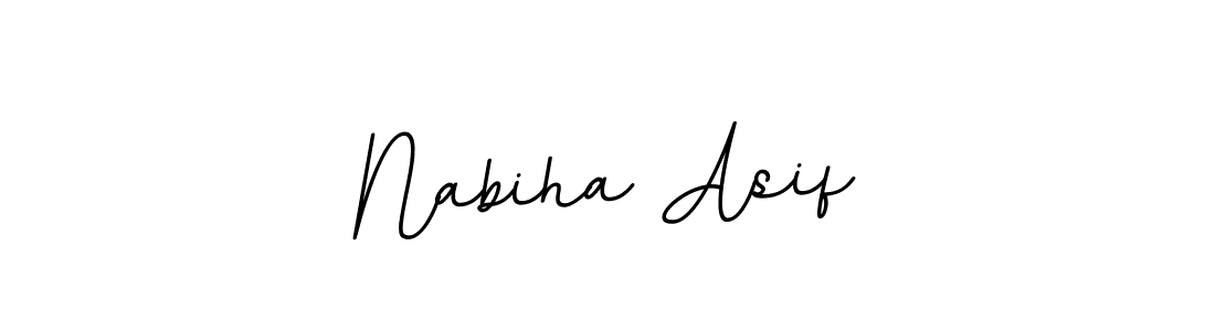 BallpointsItalic-DORy9 is a professional signature style that is perfect for those who want to add a touch of class to their signature. It is also a great choice for those who want to make their signature more unique. Get Nabiha Asif name to fancy signature for free. Nabiha Asif signature style 11 images and pictures png