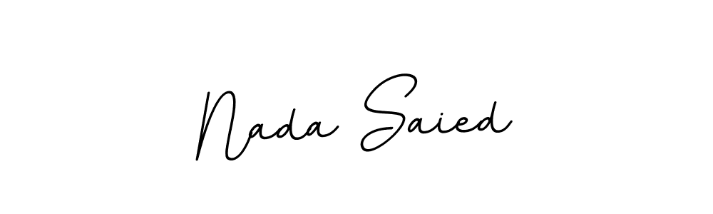 Make a beautiful signature design for name Nada Saied. With this signature (BallpointsItalic-DORy9) style, you can create a handwritten signature for free. Nada Saied signature style 11 images and pictures png