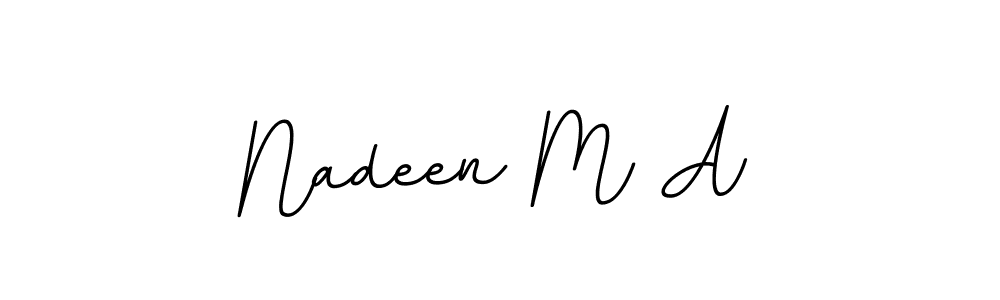 Make a beautiful signature design for name Nadeen M A. With this signature (BallpointsItalic-DORy9) style, you can create a handwritten signature for free. Nadeen M A signature style 11 images and pictures png