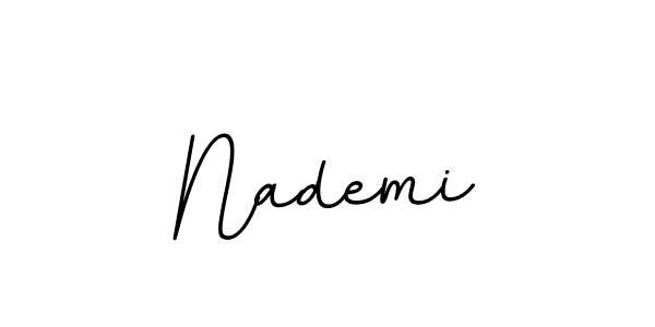 Design your own signature with our free online signature maker. With this signature software, you can create a handwritten (BallpointsItalic-DORy9) signature for name Nademi. Nademi signature style 11 images and pictures png