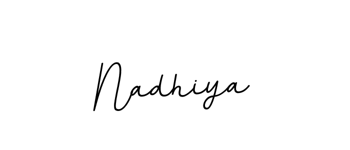 Use a signature maker to create a handwritten signature online. With this signature software, you can design (BallpointsItalic-DORy9) your own signature for name Nadhiya. Nadhiya signature style 11 images and pictures png