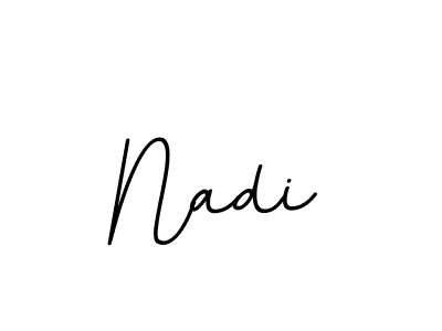 Use a signature maker to create a handwritten signature online. With this signature software, you can design (BallpointsItalic-DORy9) your own signature for name Nadi. Nadi signature style 11 images and pictures png