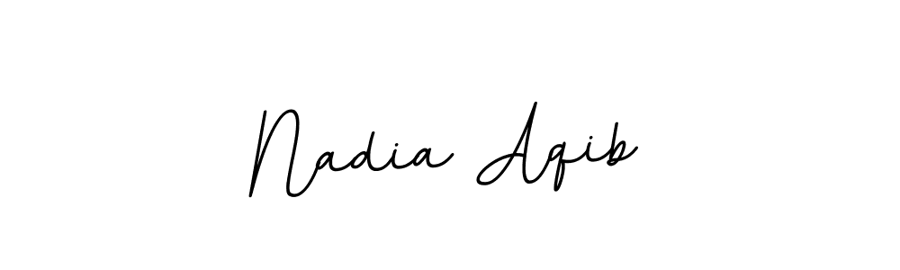 Design your own signature with our free online signature maker. With this signature software, you can create a handwritten (BallpointsItalic-DORy9) signature for name Nadia Aqib. Nadia Aqib signature style 11 images and pictures png