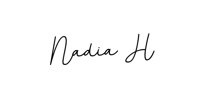 Make a beautiful signature design for name Nadia H. With this signature (BallpointsItalic-DORy9) style, you can create a handwritten signature for free. Nadia H signature style 11 images and pictures png