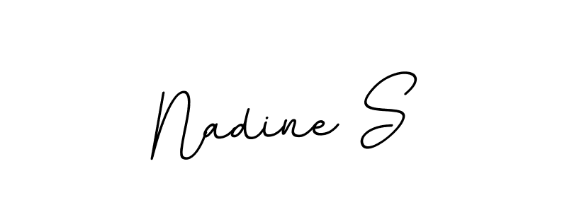 This is the best signature style for the Nadine S name. Also you like these signature font (BallpointsItalic-DORy9). Mix name signature. Nadine S signature style 11 images and pictures png