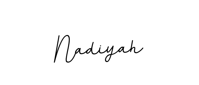 Design your own signature with our free online signature maker. With this signature software, you can create a handwritten (BallpointsItalic-DORy9) signature for name Nadiyah. Nadiyah signature style 11 images and pictures png