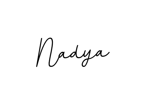 How to make Nadya name signature. Use BallpointsItalic-DORy9 style for creating short signs online. This is the latest handwritten sign. Nadya signature style 11 images and pictures png