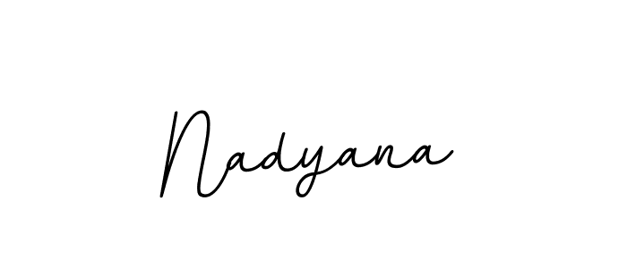 Use a signature maker to create a handwritten signature online. With this signature software, you can design (BallpointsItalic-DORy9) your own signature for name Nadyana. Nadyana signature style 11 images and pictures png