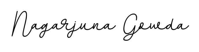Try this chic Nagarjuna Gowda handwritten sign style. Using BallpointsItalic-DORy9 font elements, it gives your name a sleek, memorable identity. Nagarjuna Gowda signature style 11 images and pictures png