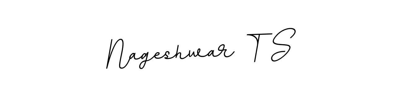 How to make Nageshwar T S name signature. Use BallpointsItalic-DORy9 style for creating short signs online. This is the latest handwritten sign. Nageshwar T S signature style 11 images and pictures png
