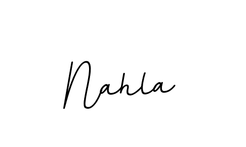 How to make Nahla name signature. Use BallpointsItalic-DORy9 style for creating short signs online. This is the latest handwritten sign. Nahla signature style 11 images and pictures png