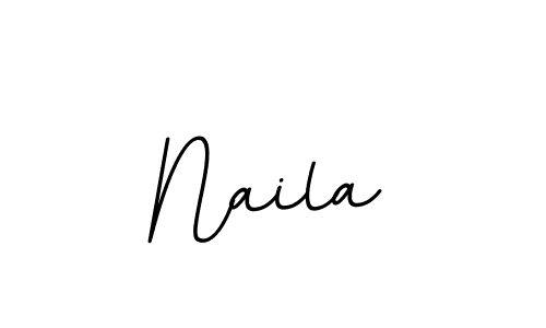 Create a beautiful signature design for name Naila. With this signature (BallpointsItalic-DORy9) fonts, you can make a handwritten signature for free. Naila signature style 11 images and pictures png