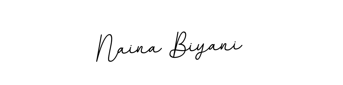 Design your own signature with our free online signature maker. With this signature software, you can create a handwritten (BallpointsItalic-DORy9) signature for name Naina Biyani. Naina Biyani signature style 11 images and pictures png