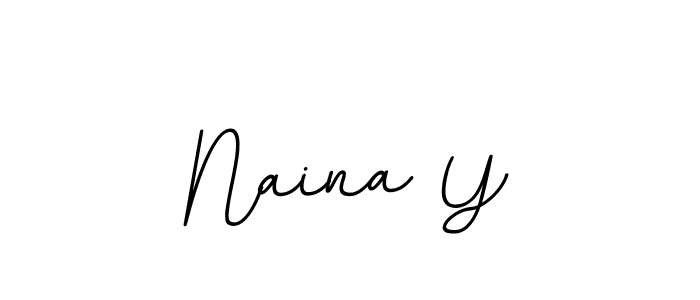 How to make Naina Y name signature. Use BallpointsItalic-DORy9 style for creating short signs online. This is the latest handwritten sign. Naina Y signature style 11 images and pictures png