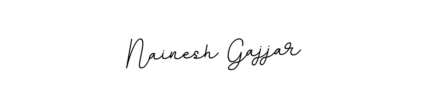 How to make Nainesh Gajjar name signature. Use BallpointsItalic-DORy9 style for creating short signs online. This is the latest handwritten sign. Nainesh Gajjar signature style 11 images and pictures png