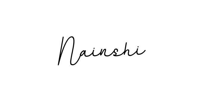 Use a signature maker to create a handwritten signature online. With this signature software, you can design (BallpointsItalic-DORy9) your own signature for name Nainshi. Nainshi signature style 11 images and pictures png