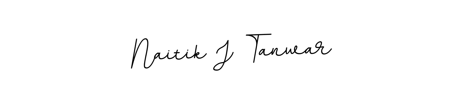 Use a signature maker to create a handwritten signature online. With this signature software, you can design (BallpointsItalic-DORy9) your own signature for name Naitik J Tanwar. Naitik J Tanwar signature style 11 images and pictures png