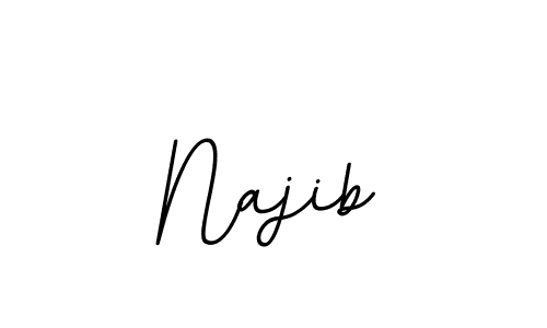 Design your own signature with our free online signature maker. With this signature software, you can create a handwritten (BallpointsItalic-DORy9) signature for name Najib. Najib signature style 11 images and pictures png