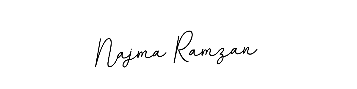 How to make Najma Ramzan name signature. Use BallpointsItalic-DORy9 style for creating short signs online. This is the latest handwritten sign. Najma Ramzan signature style 11 images and pictures png