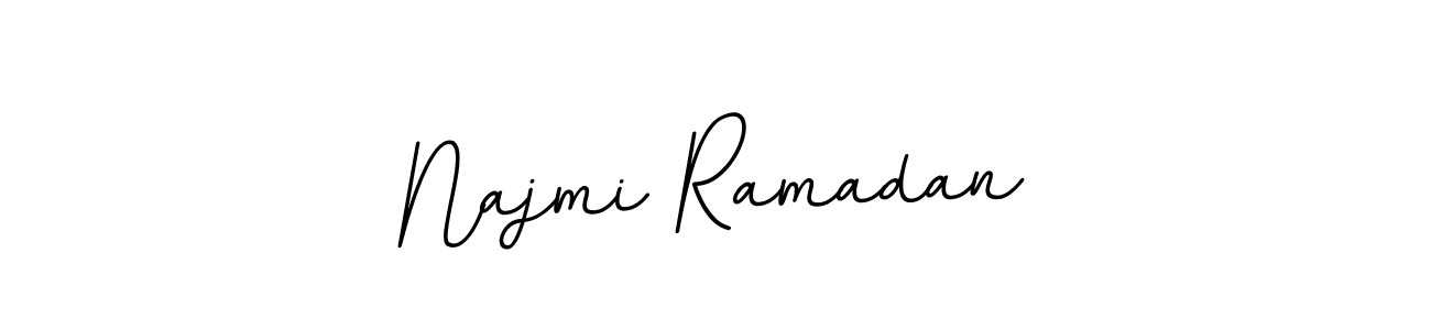 The best way (BallpointsItalic-DORy9) to make a short signature is to pick only two or three words in your name. The name Najmi Ramadan include a total of six letters. For converting this name. Najmi Ramadan signature style 11 images and pictures png