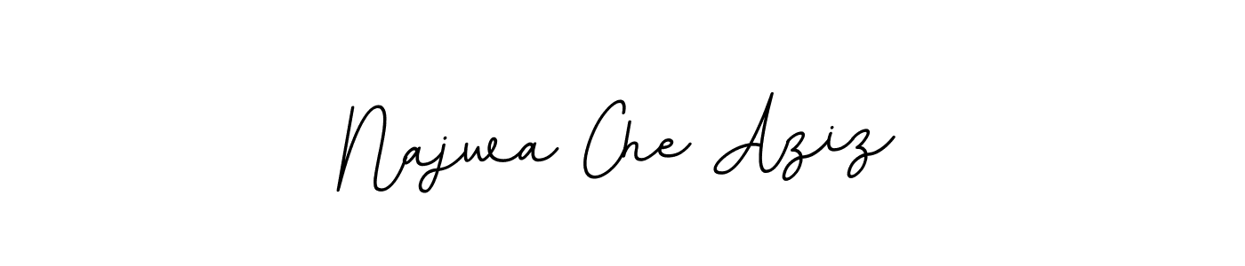 Create a beautiful signature design for name Najwa Che Aziz. With this signature (BallpointsItalic-DORy9) fonts, you can make a handwritten signature for free. Najwa Che Aziz signature style 11 images and pictures png