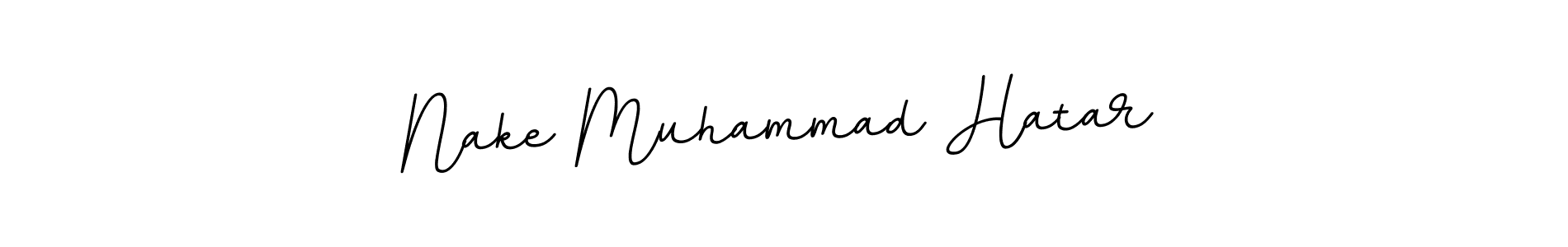 The best way (BallpointsItalic-DORy9) to make a short signature is to pick only two or three words in your name. The name Nake Muhammad Hatar include a total of six letters. For converting this name. Nake Muhammad Hatar signature style 11 images and pictures png