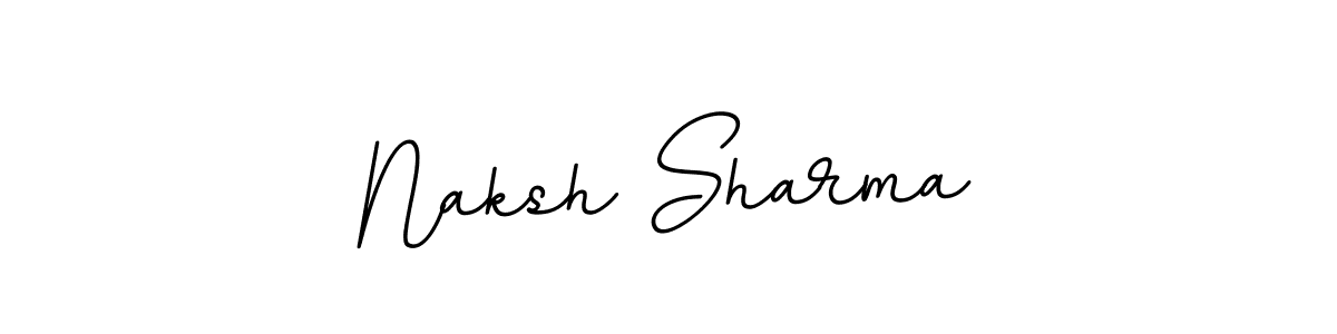 The best way (BallpointsItalic-DORy9) to make a short signature is to pick only two or three words in your name. The name Naksh Sharma include a total of six letters. For converting this name. Naksh Sharma signature style 11 images and pictures png