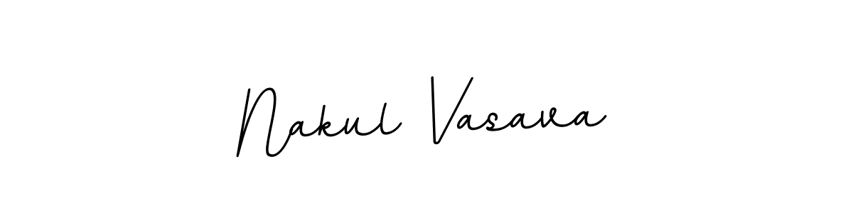 How to make Nakul Vasava name signature. Use BallpointsItalic-DORy9 style for creating short signs online. This is the latest handwritten sign. Nakul Vasava signature style 11 images and pictures png