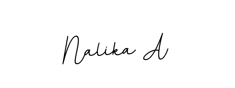 How to make Nalika A name signature. Use BallpointsItalic-DORy9 style for creating short signs online. This is the latest handwritten sign. Nalika A signature style 11 images and pictures png