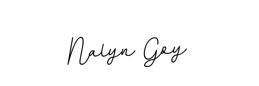 if you are searching for the best signature style for your name Nalyn Goy. so please give up your signature search. here we have designed multiple signature styles  using BallpointsItalic-DORy9. Nalyn Goy signature style 11 images and pictures png