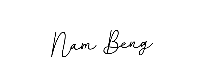 How to make Nam Beng name signature. Use BallpointsItalic-DORy9 style for creating short signs online. This is the latest handwritten sign. Nam Beng signature style 11 images and pictures png