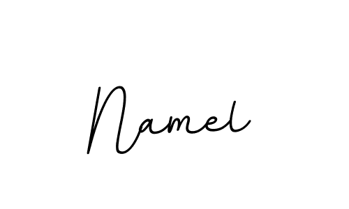 How to make Namel name signature. Use BallpointsItalic-DORy9 style for creating short signs online. This is the latest handwritten sign. Namel signature style 11 images and pictures png