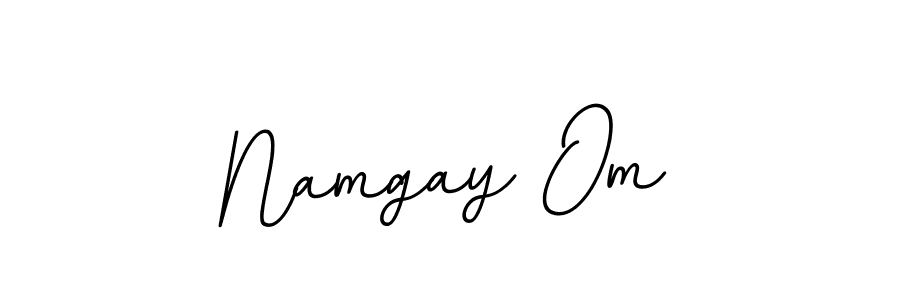 How to make Namgay Om name signature. Use BallpointsItalic-DORy9 style for creating short signs online. This is the latest handwritten sign. Namgay Om signature style 11 images and pictures png