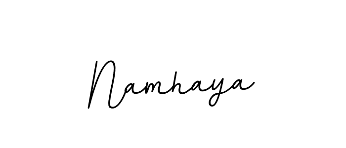 Design your own signature with our free online signature maker. With this signature software, you can create a handwritten (BallpointsItalic-DORy9) signature for name Namhaya. Namhaya signature style 11 images and pictures png