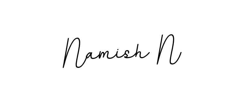How to make Namish N name signature. Use BallpointsItalic-DORy9 style for creating short signs online. This is the latest handwritten sign. Namish N signature style 11 images and pictures png