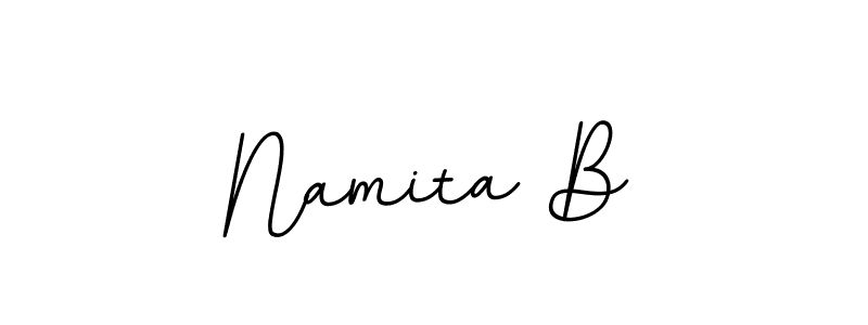 The best way (BallpointsItalic-DORy9) to make a short signature is to pick only two or three words in your name. The name Namita B include a total of six letters. For converting this name. Namita B signature style 11 images and pictures png