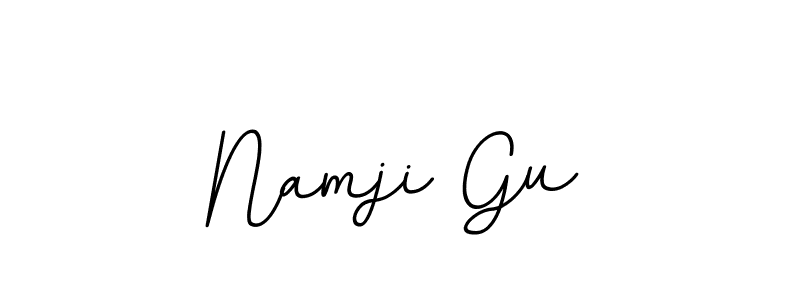 The best way (BallpointsItalic-DORy9) to make a short signature is to pick only two or three words in your name. The name Namji Gu include a total of six letters. For converting this name. Namji Gu signature style 11 images and pictures png