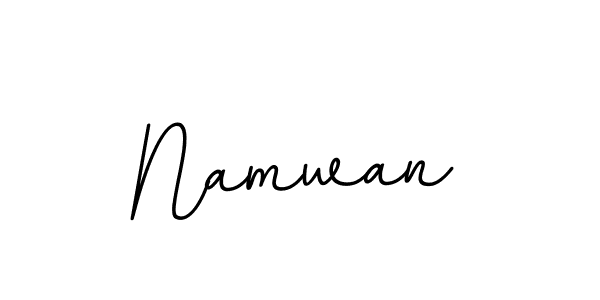 You should practise on your own different ways (BallpointsItalic-DORy9) to write your name (Namwan) in signature. don't let someone else do it for you. Namwan signature style 11 images and pictures png