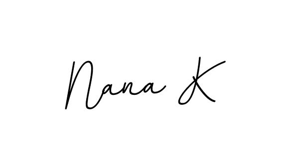 The best way (BallpointsItalic-DORy9) to make a short signature is to pick only two or three words in your name. The name Nana K include a total of six letters. For converting this name. Nana K signature style 11 images and pictures png