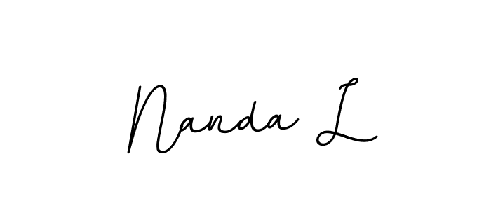 Make a beautiful signature design for name Nanda L. With this signature (BallpointsItalic-DORy9) style, you can create a handwritten signature for free. Nanda L signature style 11 images and pictures png