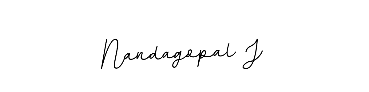 How to make Nandagopal J name signature. Use BallpointsItalic-DORy9 style for creating short signs online. This is the latest handwritten sign. Nandagopal J signature style 11 images and pictures png