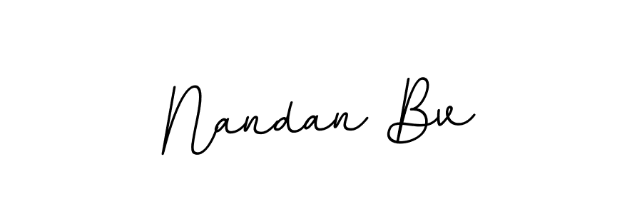 How to make Nandan Bv name signature. Use BallpointsItalic-DORy9 style for creating short signs online. This is the latest handwritten sign. Nandan Bv signature style 11 images and pictures png